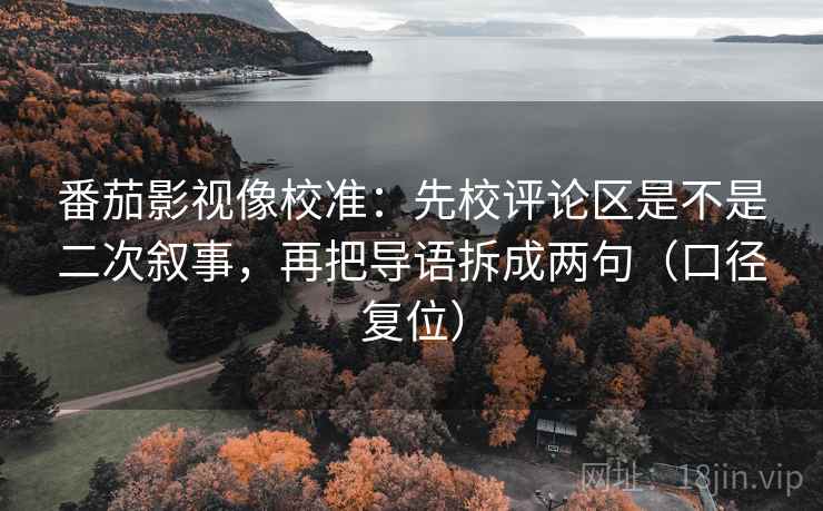 番茄影视像校准：先校评论区是不是二次叙事，再把导语拆成两句（口径复位）