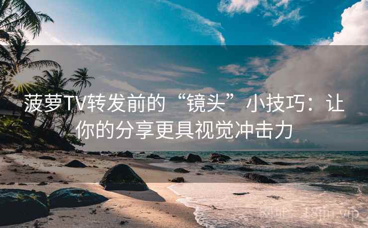 菠萝TV转发前的“镜头”小技巧：让你的分享更具视觉冲击力