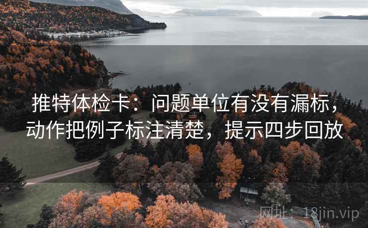推特体检卡：问题单位有没有漏标，动作把例子标注清楚，提示四步回放