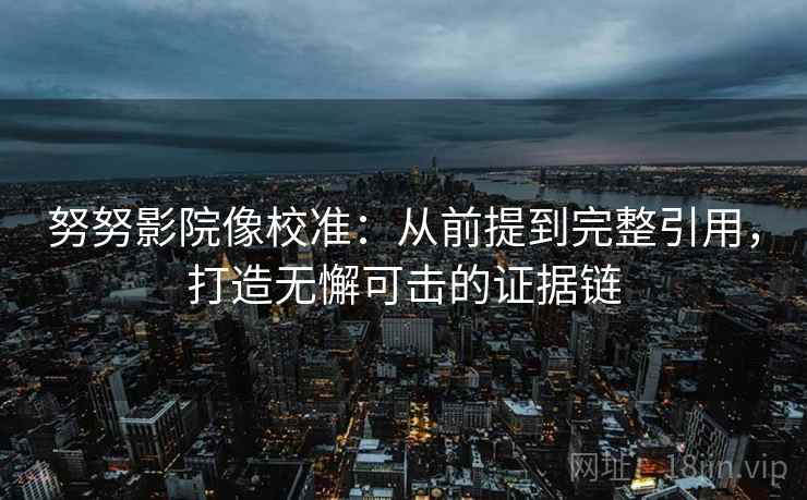 努努影院像校准：从前提到完整引用，打造无懈可击的证据链